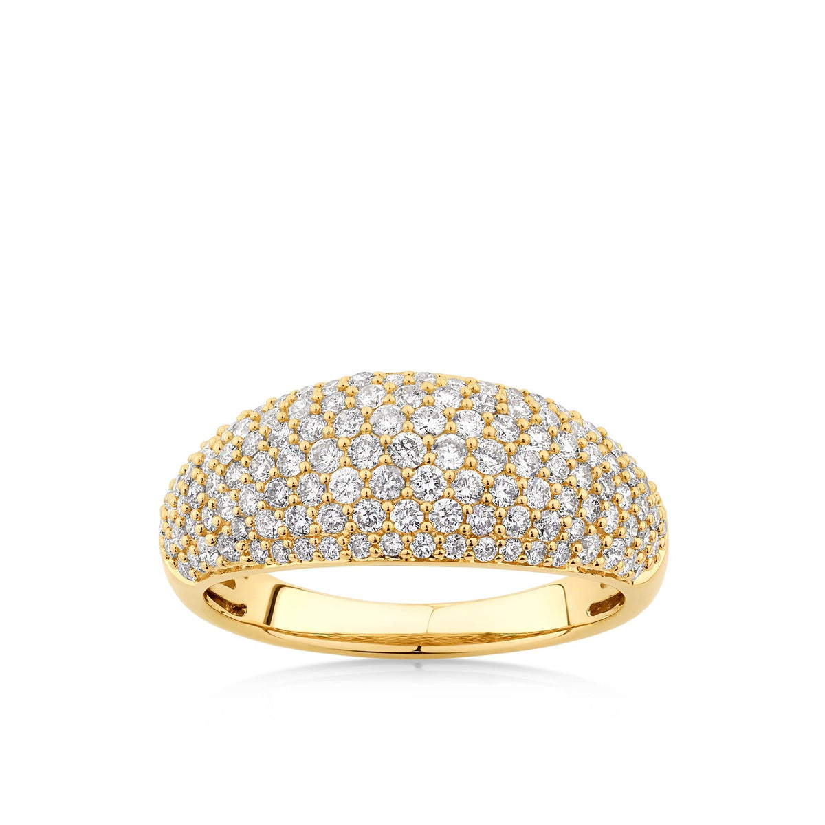 1.00ct TW Diamond Pavé Dome Ring in 9ct Yellow Gold - Wallace Bishop