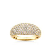 1.00ct TW Diamond Pavé Dome Ring in 9ct Yellow Gold - Wallace Bishop