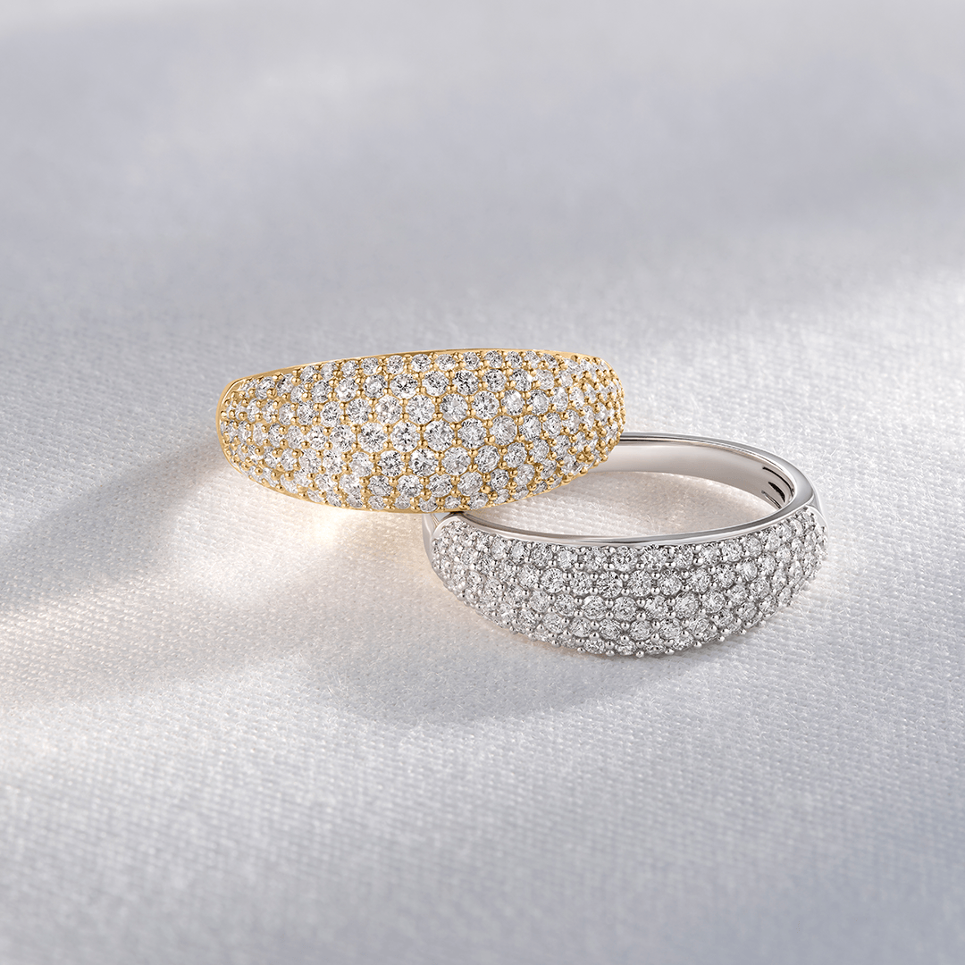 1.00ct TW Diamond Pavé Dome Ring in 9ct Yellow Gold - Wallace Bishop