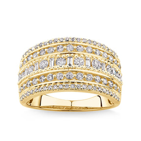 1.069ct TW Diamond Dress Ring in 9ct Yellow Gold - Wallace Bishop