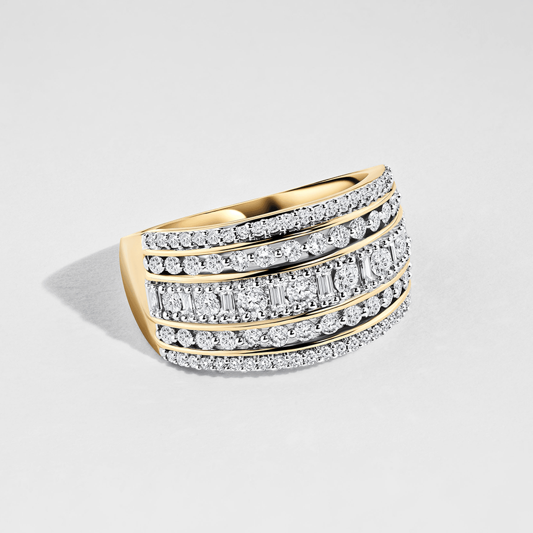 1.069ct TW Diamond Dress Ring in 9ct Yellow Gold - Wallace Bishop
