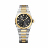 Raymond Weil A.R.T. Automatic Men's 38mm Watch 1000-STP-20001 shows off its sophisticated graphite sunray dial framed by a two-tone stainless steel and yellow gold PVD case. Applied indexes and faceted hands with Super-LumiNova® ensure excellent legibility, while the date sits neatly at three o'clock.