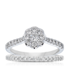 0.75ct TW Diamond Halo Engagement Ring in 9ct White Gold