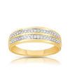 Double Row Diamond Band in 9t Yellow Gold TGW 0.15ct