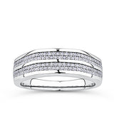 0.50ct TDW Diamond Pave Signet Ring in 9ct White Gold