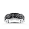0.75ct TDW Black Diamond Pave Signet Ring in 9ct White Gold