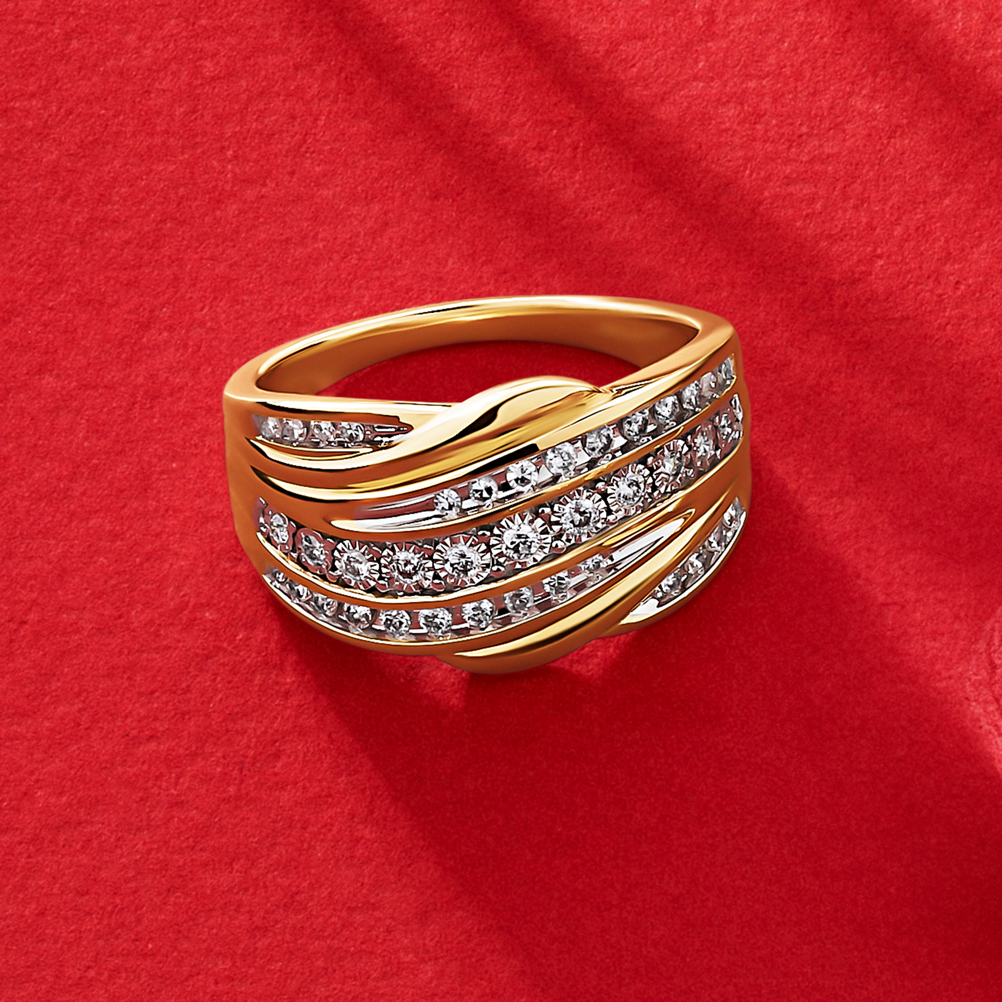 0.34ct TDW Illusion Set Diamond Ring in 9ct Yellow and White Gold