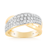 0.49ct TW Round Brilliant Cut Diamonds Grain Set Ring in 9ct Yellow Gold