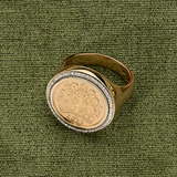 0.25ct TW 22ct Yellow Gold Half Sovereign Ring in 9ct Yellow Gold