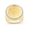 0.25ct TW 22ct Yellow Gold Half Sovereign Ring in 9ct Yellow Gold
