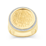 0.25ct TW 22ct Yellow Gold Half Sovereign Ring in 9ct Yellow Gold