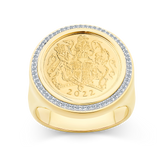 0.25ct TW 22ct Yellow Gold Half Sovereign Ring in 9ct Yellow Gold