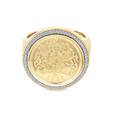 0.25ct TW 22ct Yellow Gold Half Sovereign Ring in 9ct Yellow Gold