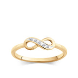 Diamond Infinity Ring in 9ct Yellow Gold