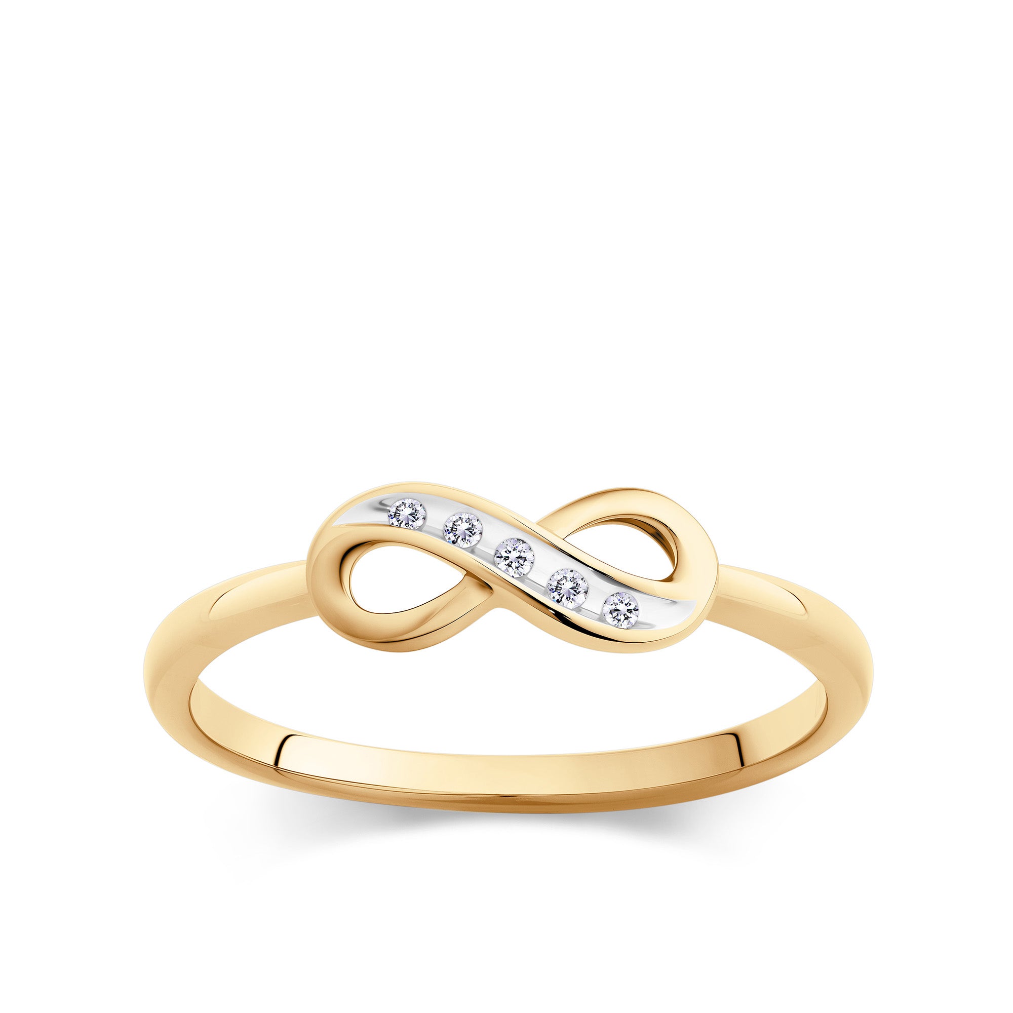 Diamond Infinity Ring in 9ct Yellow Gold