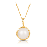 15mm Mabe Pearl Pendant in 9ct Yellow Gold