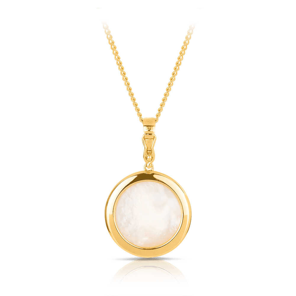 15mm Mabe Pearl Pendant in 9ct Yellow Gold