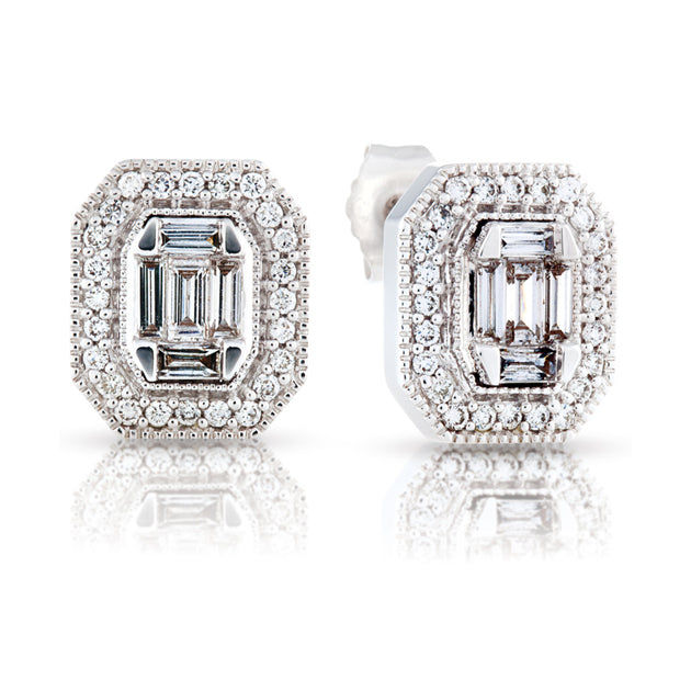 Diamond Cluster Bridal Ring in 9ct White Gold Ring