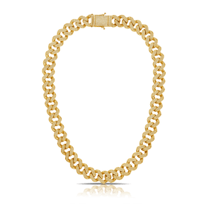 18ct TDW Men's Diamond Bead Set Chain in 9ct Yellow Gold - Wallace Bishop