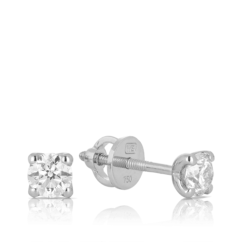 18ct White Gold Diamond Studs TDW 0.50ct - Wallace Bishop