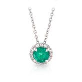 18ct White Gold Emerald Pendant - Wallace Bishop