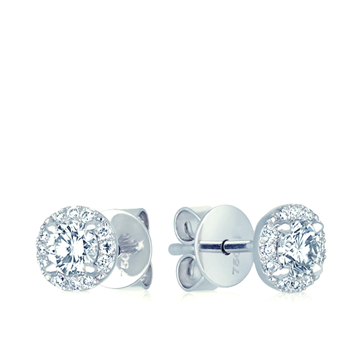 18ct White Gold Round Brilliant Cut Diamond Earring - Wallace Bishop