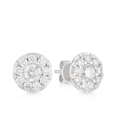 18ct White Gold Round Brilliant Cut Diamond Earring - Wallace Bishop