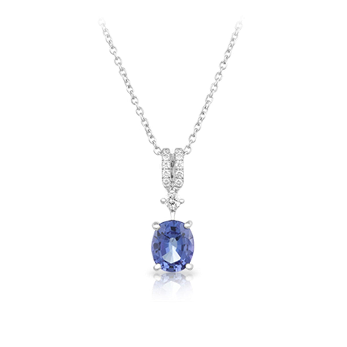 18ct White Gold Tanzanite Pendant - Wallace Bishop
