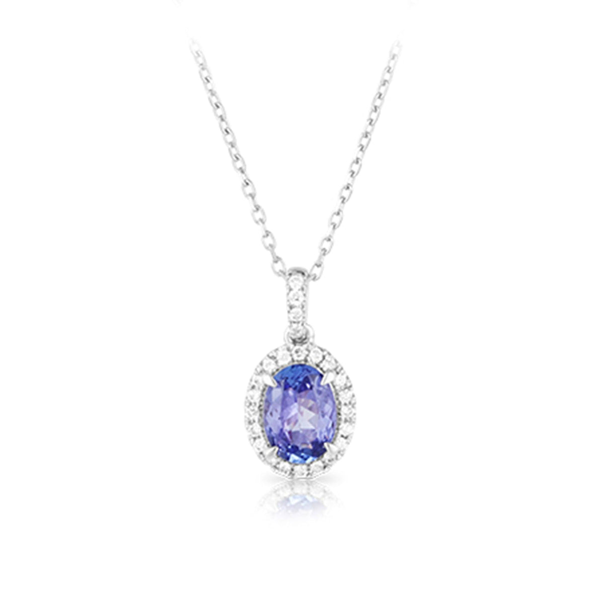 18ct White Gold Tanzanite Pendant - Wallace Bishop