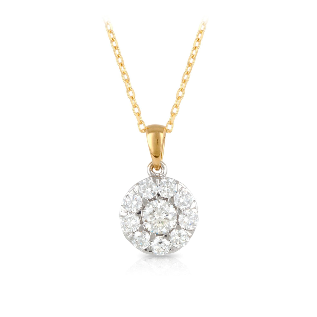 18ct Yellow and White Gold 900mm Diamond Pendant - Wallace Bishop