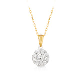 18ct Yellow and White Gold 900mm Diamond Pendant - Wallace Bishop