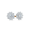 1917™ 0.50ct Diamond Flower Halo Stud Earrings in 18ct White & Yellow Gold