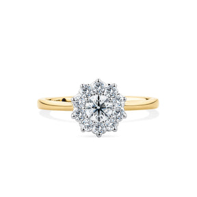 1917™ 0.56ct TW Diamond Flower Halo Engagement Ring in 18ct Yellow and White - Wallace Bishop