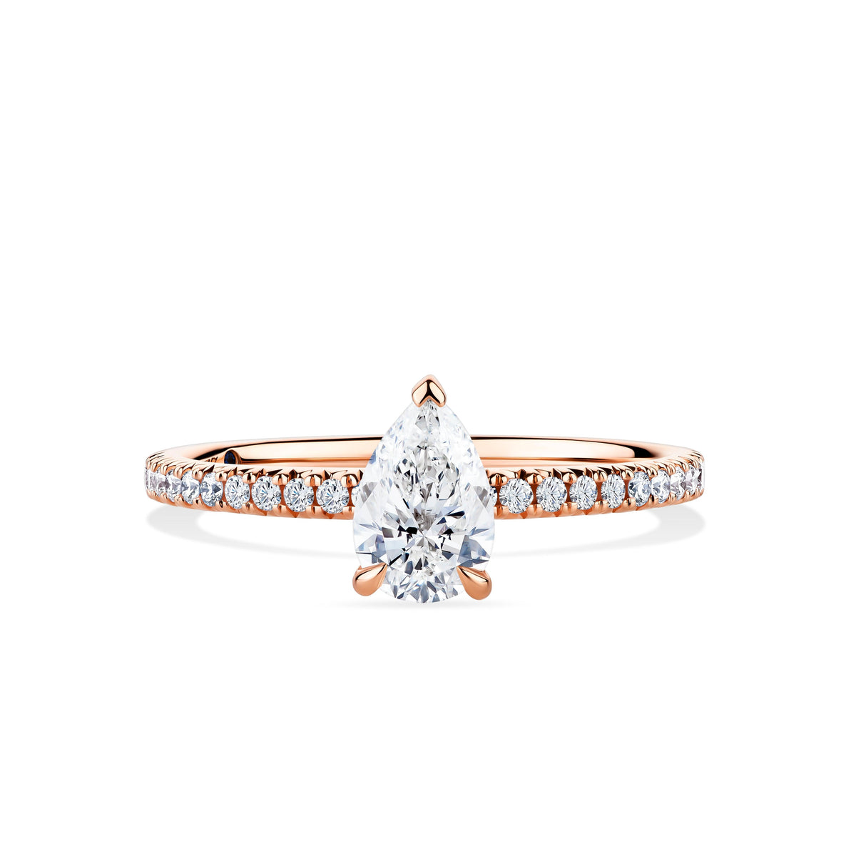 1917™ 0.96ct TW Diamond Pear Solitaire Engagement Ring in 18ct Rose Gold - Wallace Bishop