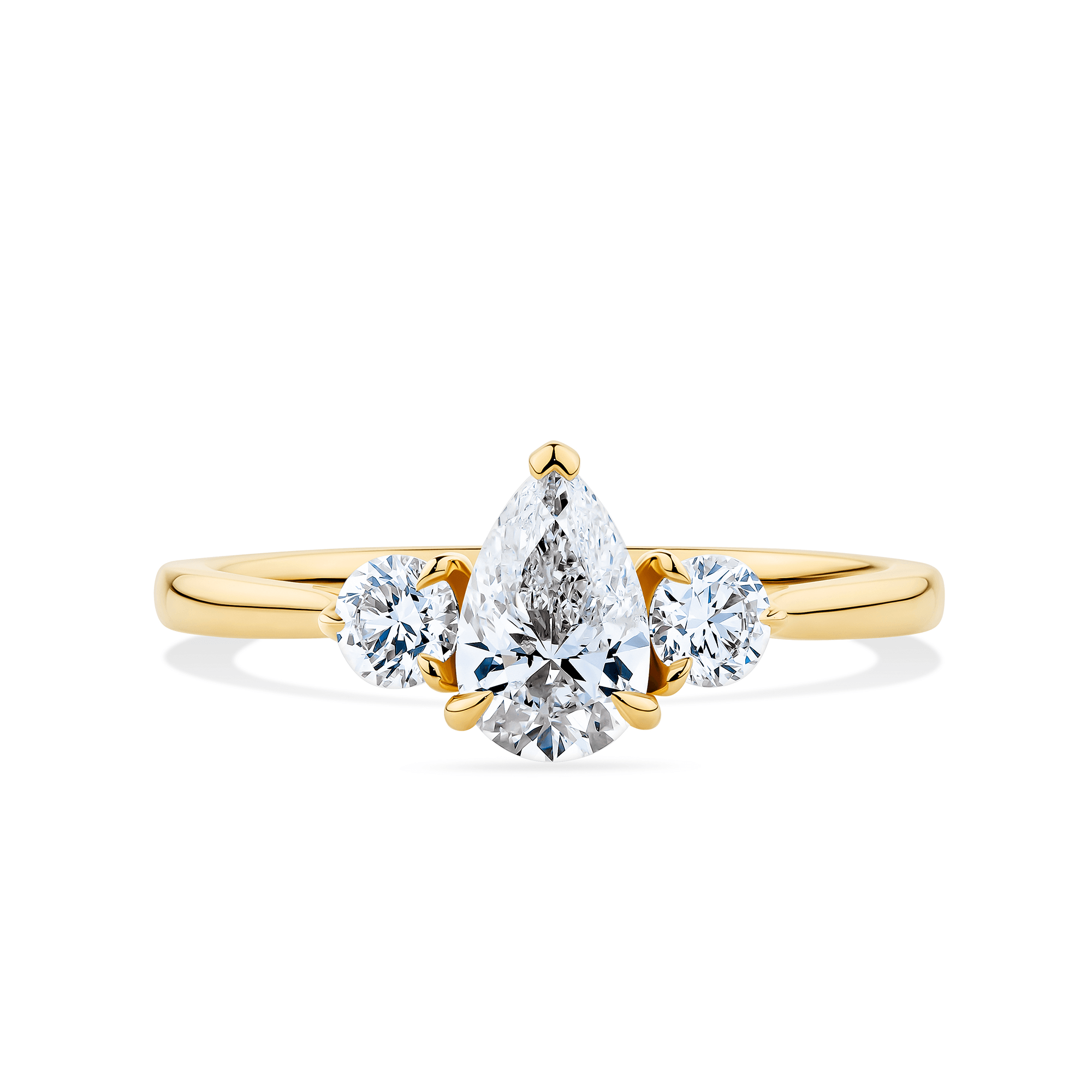 1917™ 0.98ct TW Diamond Pear Three Stone Engagement Ring in 18ct Yellow Gold
