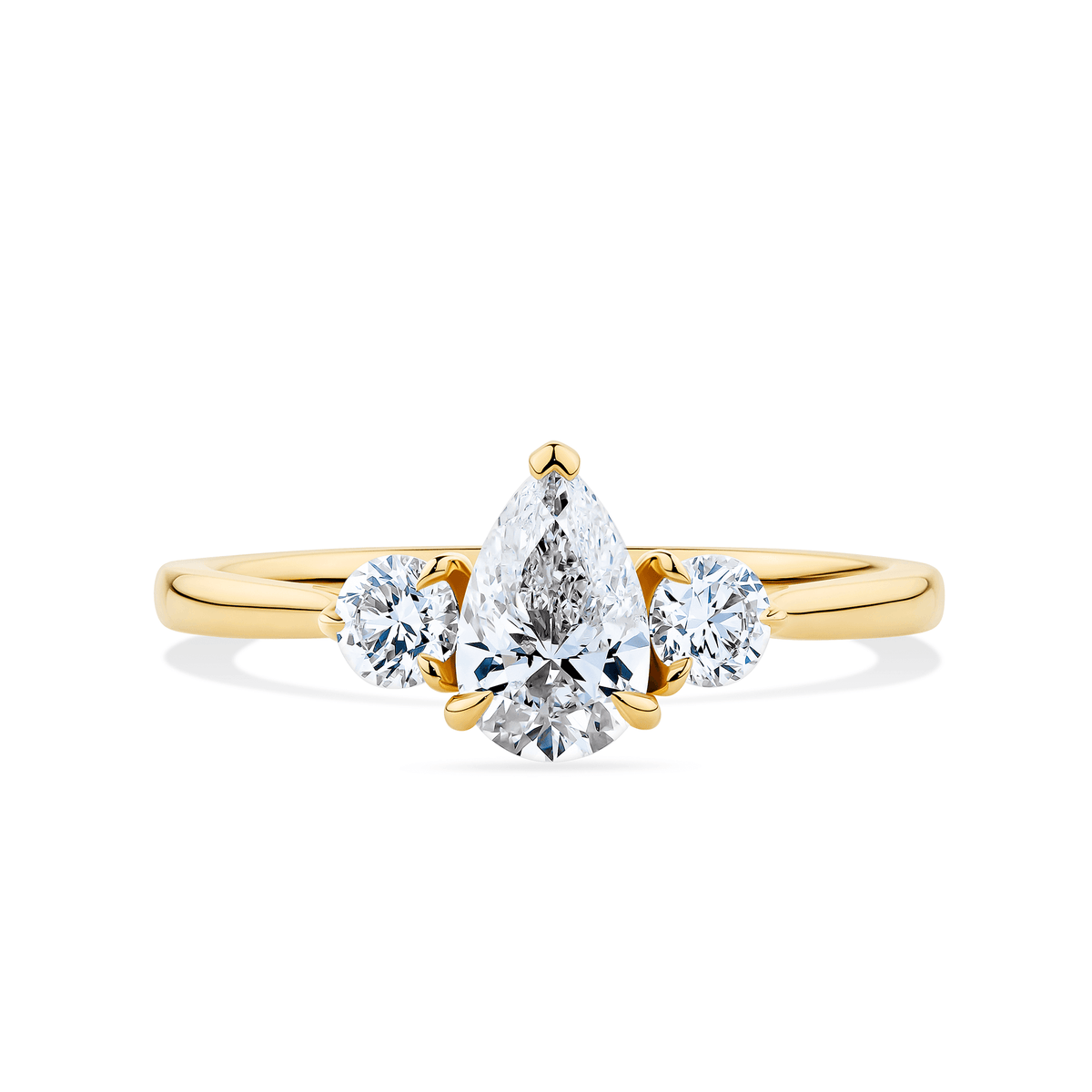1917™ 0.98ct TW Diamond Pear Three Stone Engagement Ring in 18ct Yellow Gold - Wallace Bishop