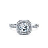 1917™ 1.30ct TW Diamond Vintage Halo Engagement Ring in 18ct White Gold - Wallace Bishop