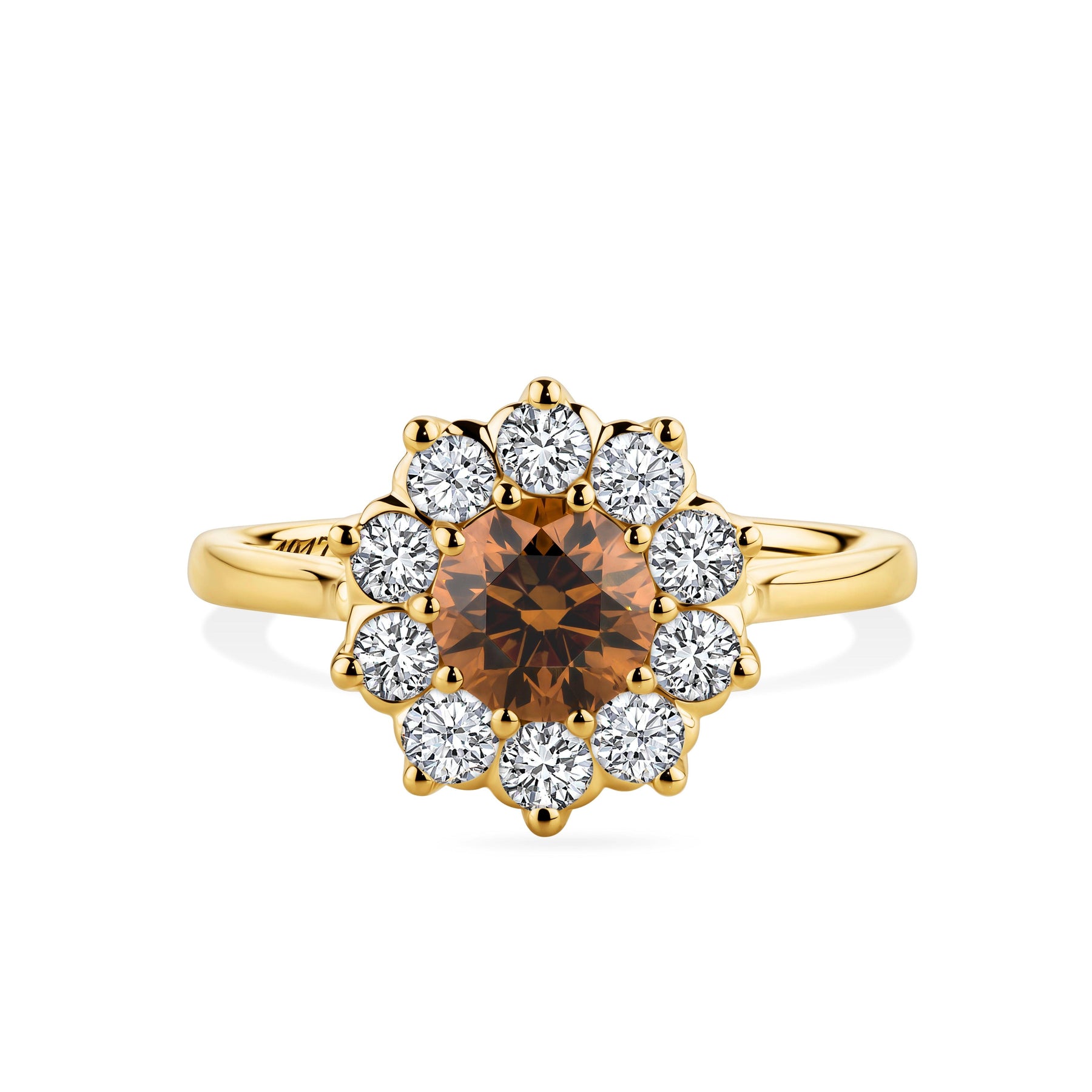 1917™ 1.51ct TW Diamond Flower Halo Engagement Ring in 18ct Yellow Gold - Wallace Bishop