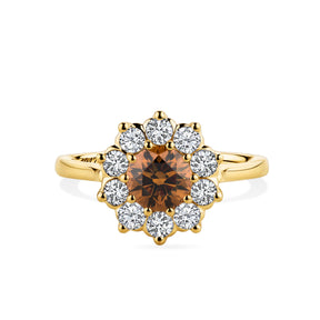 1917™ 1.51ct TW Diamond Flower Halo Engagement Ring in 18ct Yellow Gold - Wallace Bishop