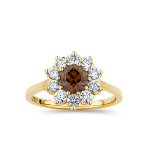 1917™ 1.51ct TW Diamond Flower Halo Engagement Ring in 18ct Yellow Gold - Wallace Bishop