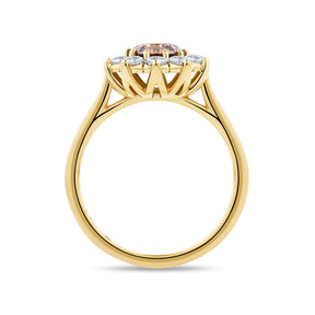 1917™ 1.51ct TW Diamond Flower Halo Engagement Ring in 18ct Yellow Gold - Wallace Bishop