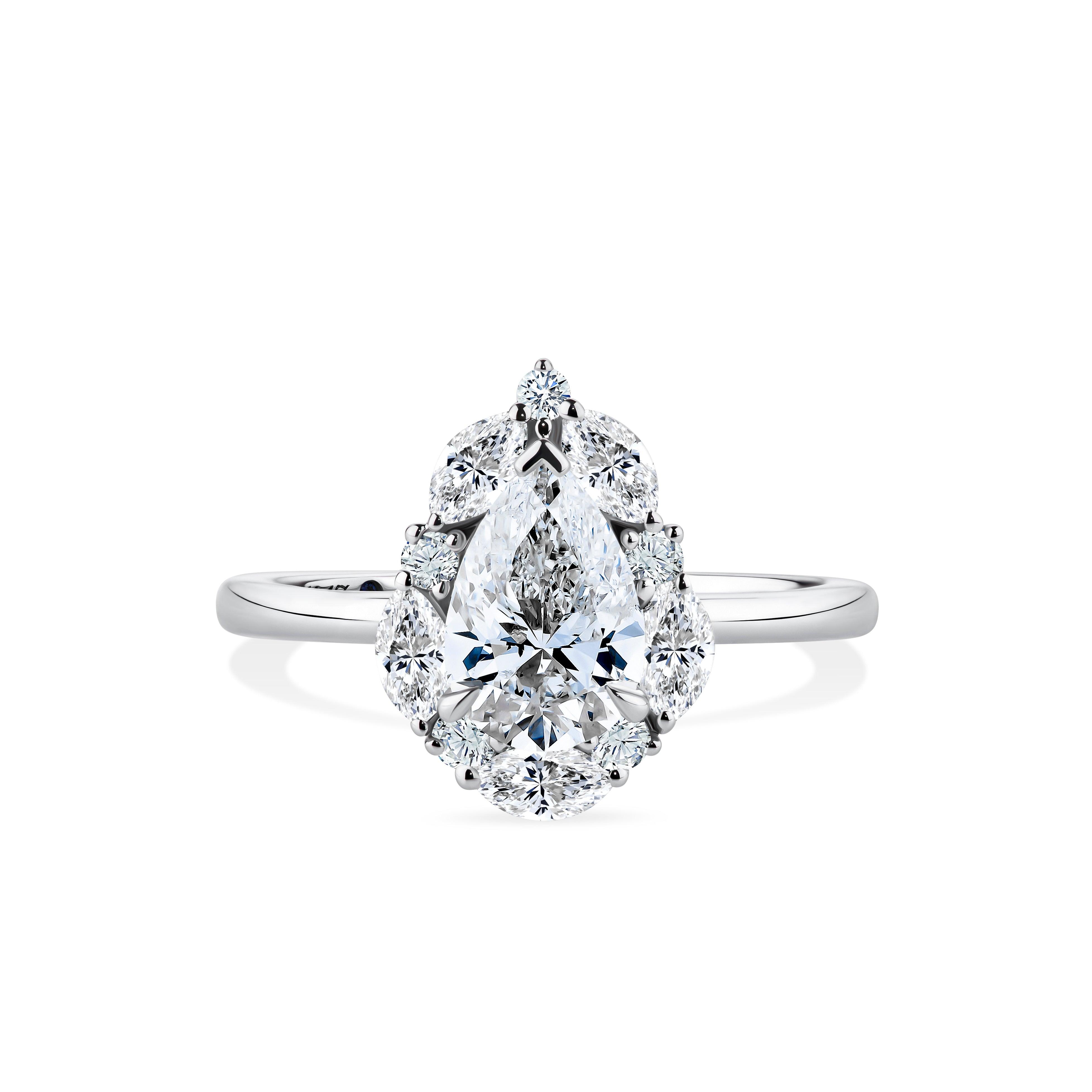 1917™ 1.72ct TW Diamond Vintage Pear Halo Engagement Ring in 18ct White Gold
