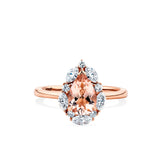 1917™ Morganite & 0.52ct TW Diamond Vintage Pear Halo Engagement Ring in 18ct Rose Gold - Wallace Bishop