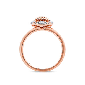 1917™ Morganite & 0.52ct TW Diamond Vintage Pear Halo Engagement Ring in 18ct Rose Gold - Wallace Bishop