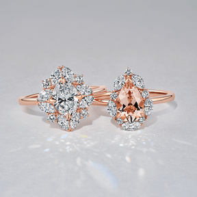 1917™ Morganite & 0.52ct TW Diamond Vintage Pear Halo Engagement Ring in 18ct Rose Gold - Wallace Bishop