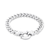 19cm Euro Bolt Curb Link Bracelet in Sterling Silver - Wallace Bishop