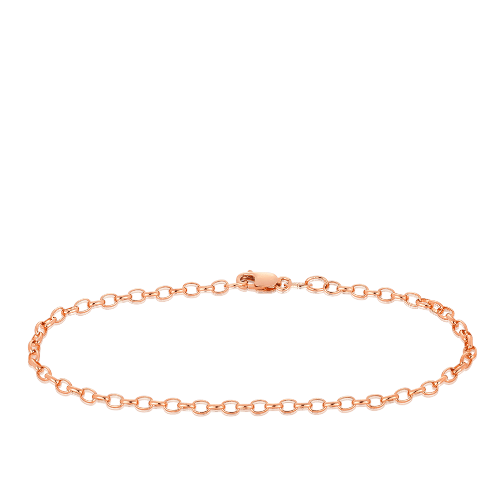 19cm Solid Belcher Link Bracelet in 9ct Rose Gold