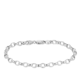 19cm Solid Belcher Link Bracelet in 9ct White Gold - Wallace Bishop