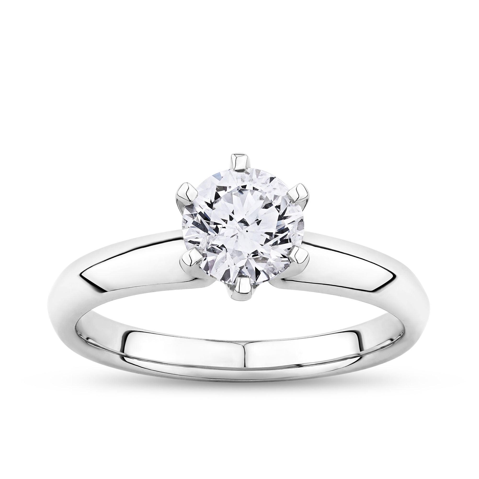1.00ct Diamond Solitaire Engagement Ring in 18ct White Gold