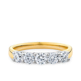 1.00ct TW Diamond 5 Stone Engagement Ring in 18ct Yellow and White Gold